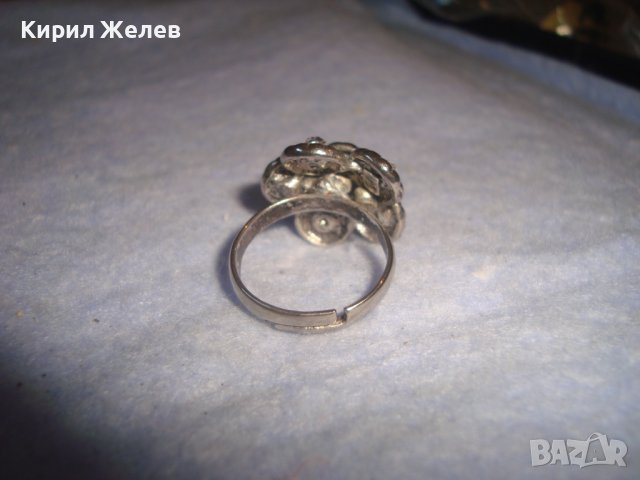 КРАСИВ ПОСРЕБРЕН ФЛОРАЛЕН КРИСТАЛЕН ФЕШЪН АРТ ПРЪСТЕН РЕГУЛИРУЕМ МОДЕЛ 18621, снимка 4 - Пръстени - 37420245