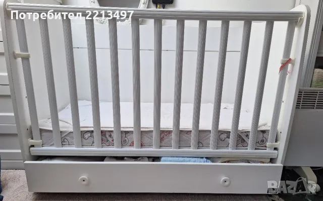 Детско легло 60X120 см бяло LORELLI, снимка 8 - Бебешки легла и матраци - 50152570