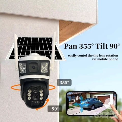 Камера за видеонаблюдение със соларен панел v380, снимка 3 - IP камери - 51188411