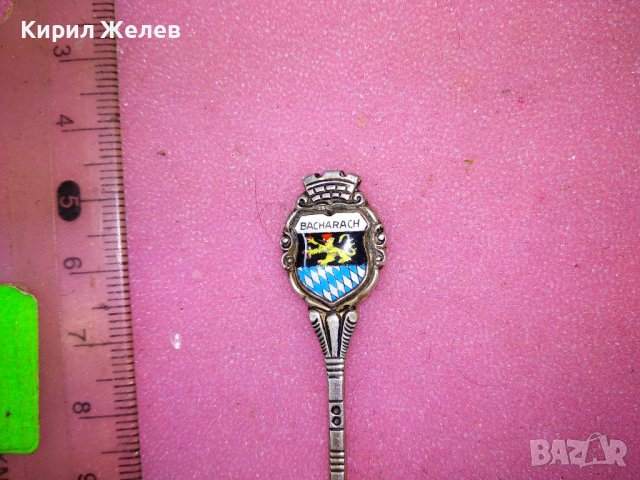 BACHARACH СТАРА НЕМСКА КОЛЕКЦИОНЕРСКА ЕМАЙЛИРАНА СРЕБЪРНА ЛЪЖИЧКА За КАФЕ СРЕБРО 800 REU ПРОБА 42991, снимка 12 - Колекции - 44375245