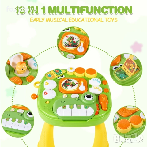 Интерактивна музикална масичка „Динозавър с пиано“, снимка 14 - Образователни игри - 52774397