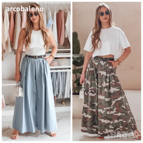 Дамска пола-панталон с колан FLOWES, 2цвята 