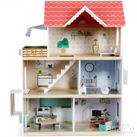 Къща за кукли Mini Matters Дървена къща, снимка 7 - Конструктори - 39796136