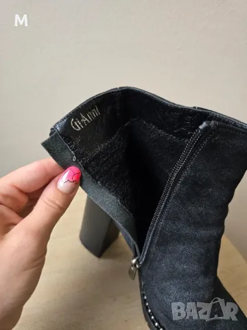 Уникални боти на GiAnni на ток от естествен материал с капси , снимка 7 - Дамски боти - 49269718