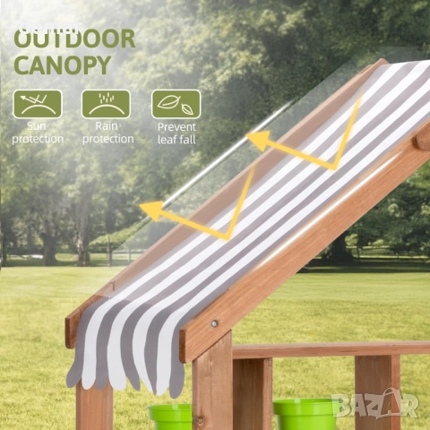 OOOK Детски кухненски комплект с навес, 3+ години, масивна ела, снимка 9 - Образователни игри - 52403381