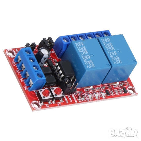 2-канален релеен модул с три режима - управление на товари до 10A 250V