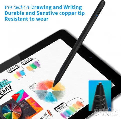 Stylus Активна капацитивна писалка за сензорен екран с 1,5 мм  и LED индикатор+5 накрайника