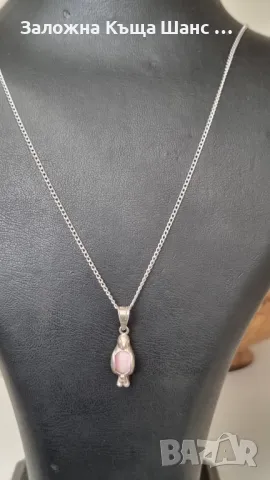 Сребърен синджир с висулка 4,33 гр , снимка 2 - Колиета, медальони, синджири - 47447899