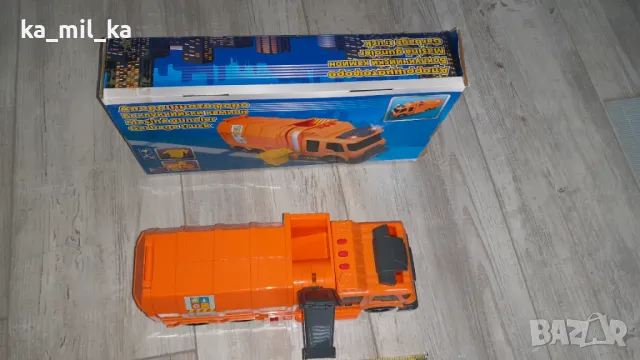 Играчка-Боклукчийски камион-Оранжев, снимка 2 - Коли, камиони, мотори, писти - 48471884