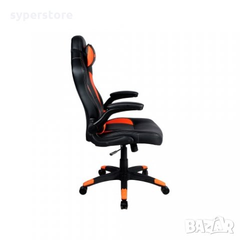 Геймърски стол CANYON CND-SGCH2, Vigil GС-2, Ергономичен геймърски стол, Черно - оранжев, Кожен - PU
