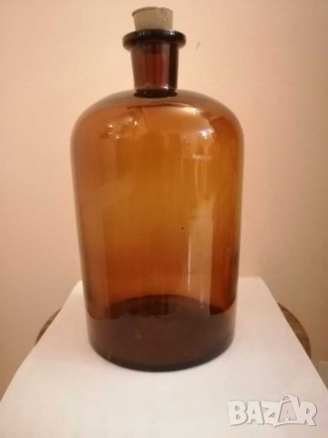 Старо аптекарско шише от цветно стъкло. , снимка 3 - Антикварни и старинни предмети - 29324861