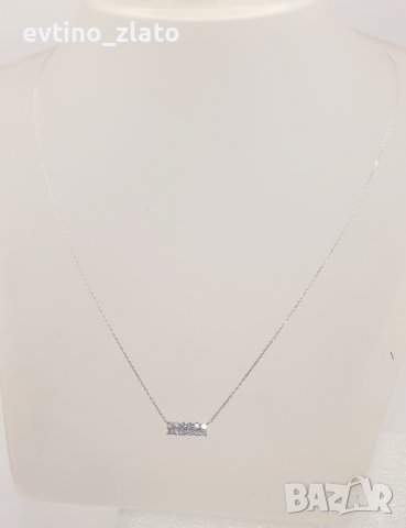 Златно колие 18К с диаманти , снимка 7 - Колиета, медальони, синджири - 40134325