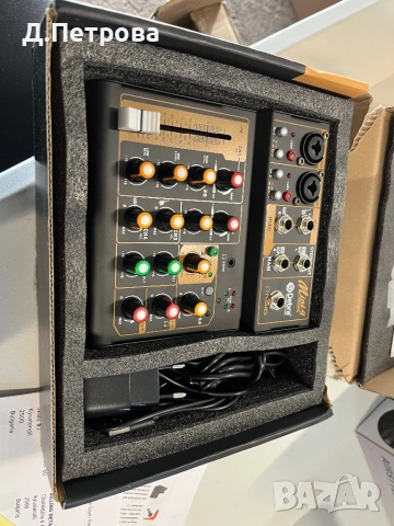 Mini 4 аудио миксер / sound card / 48V / Bluetooth / стрийминг, снимка 6 - Ресийвъри, усилватели, смесителни пултове - 54020764