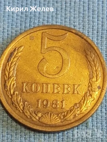 Стара монета 5 копейки 1981г. СССР рядка за КОЛЕКЦИЯ ДЕКОРАЦИЯ 40280, снимка 3 - Нумизматика и бонистика - 48208522