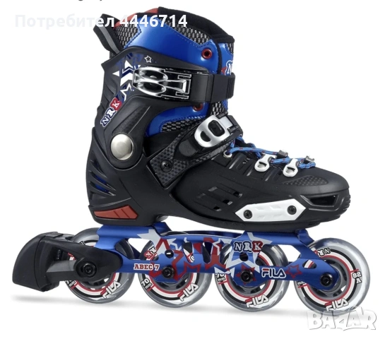 Детски ролкови кънки, Ролери FILA NRK Junior - Black/Blue/Red