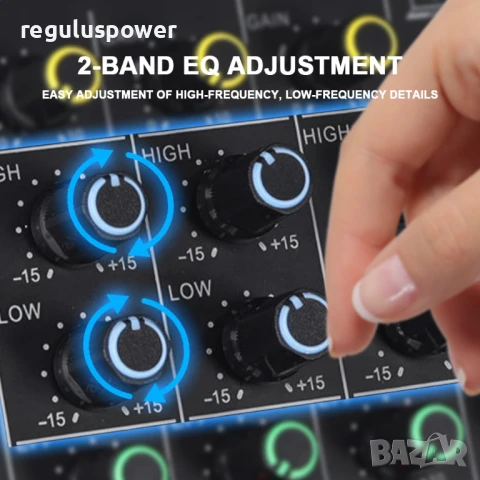 Смесителен пулт 4 канален RP-F4 A, Bluetooth,USB Player, DJ Mixer, EQ 2 Band , снимка 11 - Аудиосистеми - 51151586