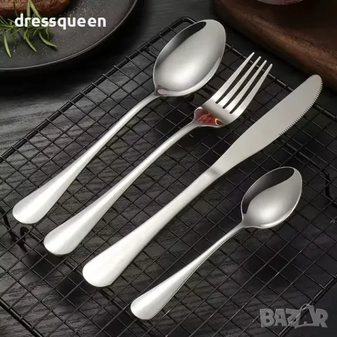 4367 Комплект от 24 прибора за 6 души, изработени от неръждаема стомана, снимка 2 - Други стоки за дома - 48905899