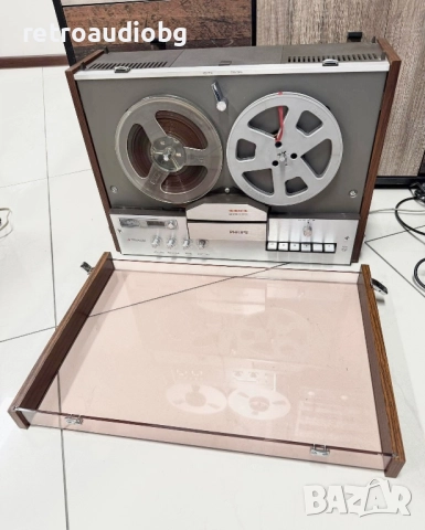 🔊Ретро ролков магнетофон PHILIPS 4404 + капак - след пълен рекап - напълно възстановен🔊, снимка 7 - Декове - 49941924