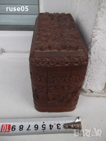 Кутия за цигари сгъваема от три части дървена резбована, снимка 2 - Други ценни предмети - 35573001