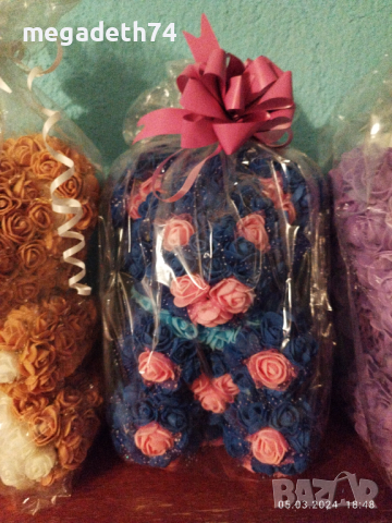 Мече от изкуствени рози, снимка 10 - Изкуствени цветя - 32185617