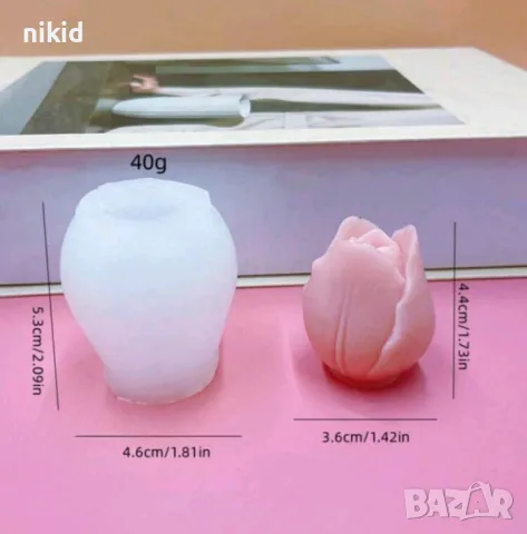 3d отворено Лале силиконов молд форма декорация украса фондан торта шоколад бонбон гипс смола, снимка 5 - Форми - 32424273