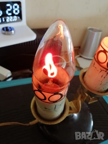 Ретро, руска, декоративна лампа "Свещник" , снимка 4 - Антикварни и старинни предмети - 50529228