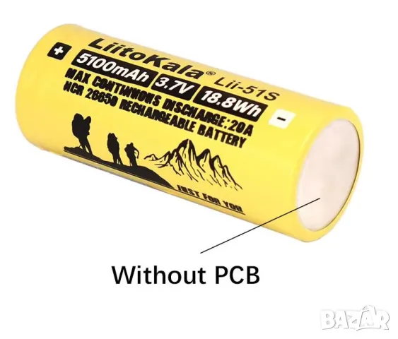 Liitokala LII-51S NCR26650-50A 5100mAh 3.7V 18.8Wh Power Rechargeable Lithium Battery For Flashlight, снимка 5 - Къмпинг осветление - 48572370
