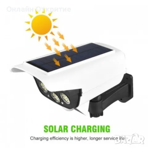 LED соларни LED лампи, имитиращи камера за видеонаблюдение, снимка 8 - Соларни лампи - 49117767