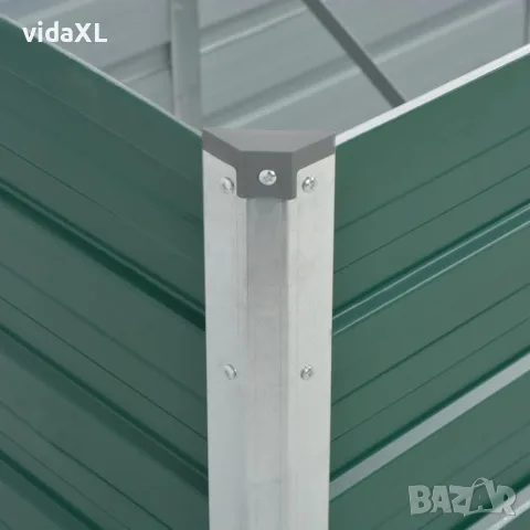 vidaXL Градинска висока леха поцинкована стомана 320x80x45 см зелена, снимка 6 - Саксии и кашпи - 56147623
