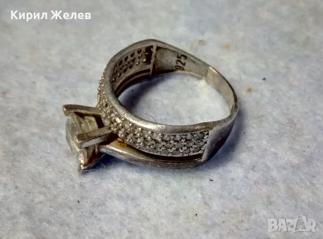 ПРЕКРАСЕН СКЪПОЦЕНЕН СРЕБЪРЕН ПРЪСТЕН СРЕБРО 925 с ГОЛЯМ БЛЕСТЯЩ ЦИРКОН и МНОГО МАЛКИ ЦИРКОНИ 305665, снимка 13 - Пръстени - 49981849