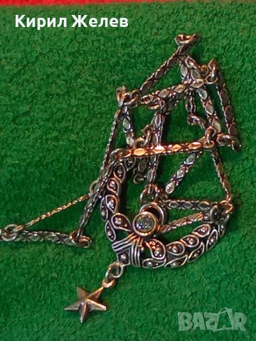 ПРЕВЪЗХОДНО СРЕБЪРНО ДИЗАЙНЕРСКИ АРТ МОДЕЛ КОЛИЕ ВИСОКА ПРОБА СРЕБРО с ЦИРКОН РЪЧНА ИЗРАБОТКА 36159, снимка 4 - Колиета, медальони, синджири - 39547567