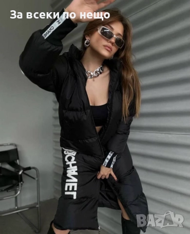 Chanel Дамско Черно Зимно Дълго Яке Шанел Код A1039, снимка 2 - Якета - 52172700