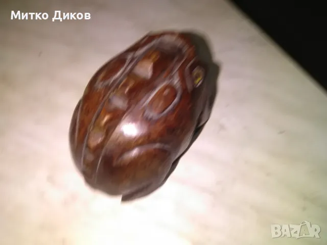 Дървена жаба за късмет и пари 115х84х78мм, снимка 4 - Декорация за дома - 48429063