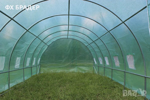 24кв.м Оранжерия тунелна 6x4x2м PREMIUM с 2 врати и 12 прозореца, UV защита 180 гр./м2, снимка 5 - Оранжерии - 44412069