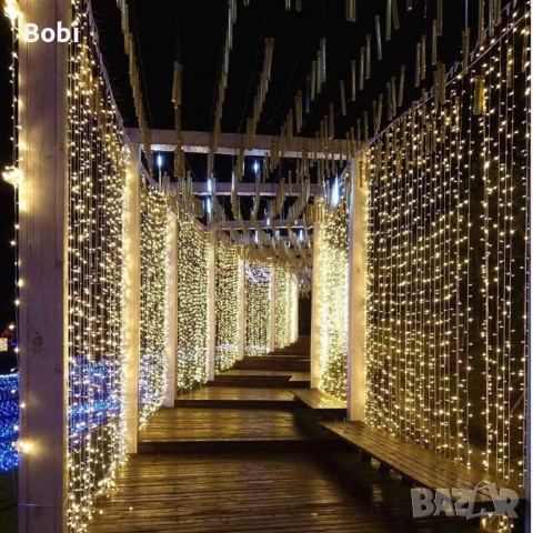 Коледна завеса от лампички , снимка 6 - Други - 51567033