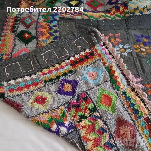 Ръчно плетена кувертюра,покривало,покривка за легло, снимка 5 - Покривки за легло - 52874369