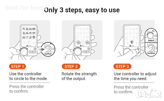 Мускулен стимулатор ,импулсен мускулен масажор HEYIKEJI, снимка 8 - Друга електроника - 49761881