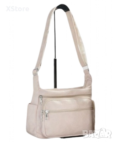 Класическа ежедневна чанта с регулираща се презрамка и ципове, снимка 4 - Чанти - 52585324