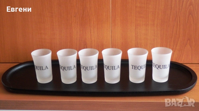 Чашки за шотове, 6 броя в комплект с поднос от бамбук, снимка 5 - Чаши - 53232101