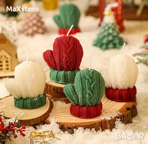 3D Коледа вълнена ръкавица Силиконов молд форма за свещи гипс сапун смола , снимка 3 - Форми - 51970703