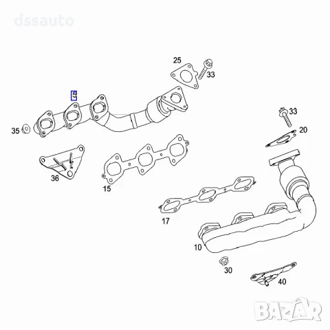 Чугунен изпускателен колектор Mercedes OM642 десен, снимка 7 - Части - 51421505