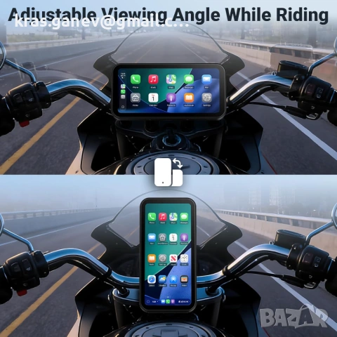 A622 Мотоциклетен CarPlay 6-инчов сензорен дисплей, безжичен CarPlay и Android Car, снимка 8 - Аксесоари и консумативи - 54007094