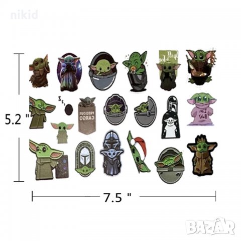 Йода Междузвездни войни Star Wars Tattoo татос татуировка временна детска татоси татуси, снимка 2 - Други - 35228875