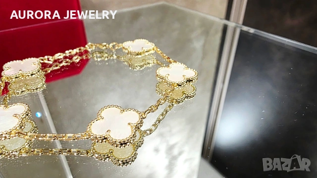Van Cleef & Arpels VCA 5 Motifs Gold Mother of Pearl Vintage Alhambra Дамска Гривна, снимка 2 - Гривни - 53344895