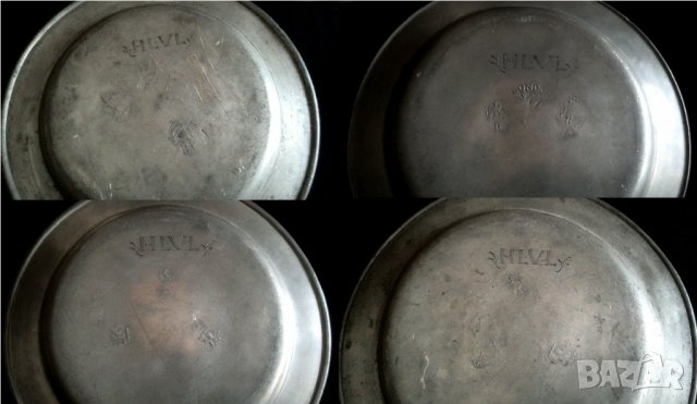 Викториански метални чинии -Zinn, снимка 4 - Антикварни и старинни предмети - 37303835