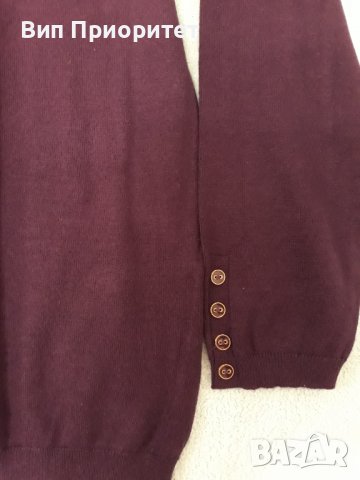 Тъмно лилава фино плетиво блуза по врата с дълъг ръкав, много приятна и мека материя, снимка 5 - Блузи с дълъг ръкав и пуловери - 37455773