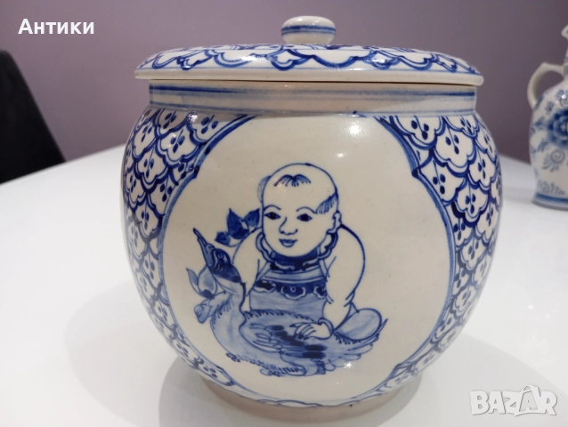 Китайски порцеланов стар буркан , снимка 11 - Други ценни предмети - 52527452