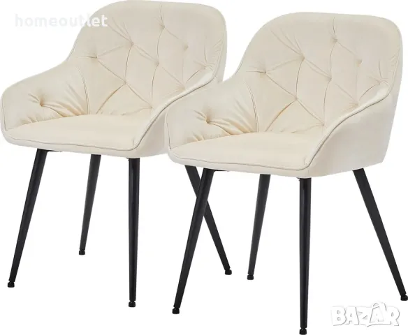 Висококачествени трапезни столове тип кресло - комплект от 2бр C-U-DC-0085CR, снимка 2 - Столове - 49081982
