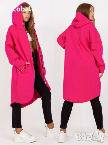 Дамски дълъг преходен суичър с качулка и цип Tina, 5цвята , снимка 3 - Суичъри - 52931058