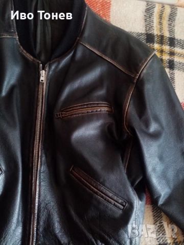 Кожен бомбър  телешки бокс, снимка 3 - Якета - 51525237